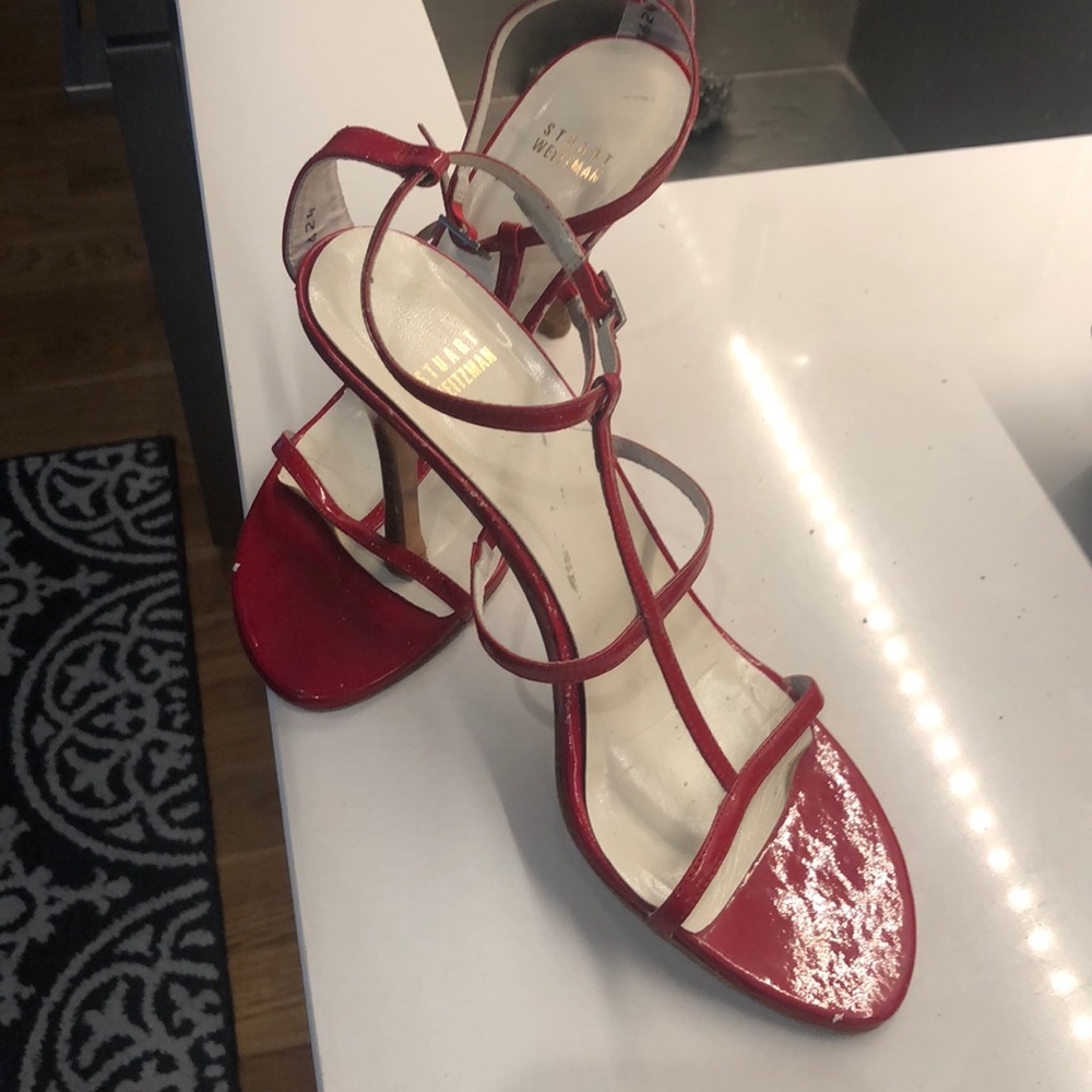 Stuart Weitzman red strappy heals!